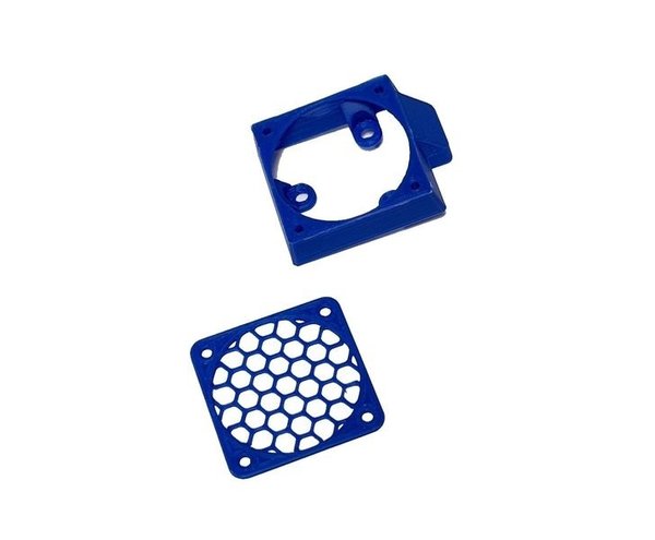 JS-Parts Reglerdeckel für Traxxas VXL 4s (Traxxas Maxx) blau mit Gitter für 40mm-Lüfter